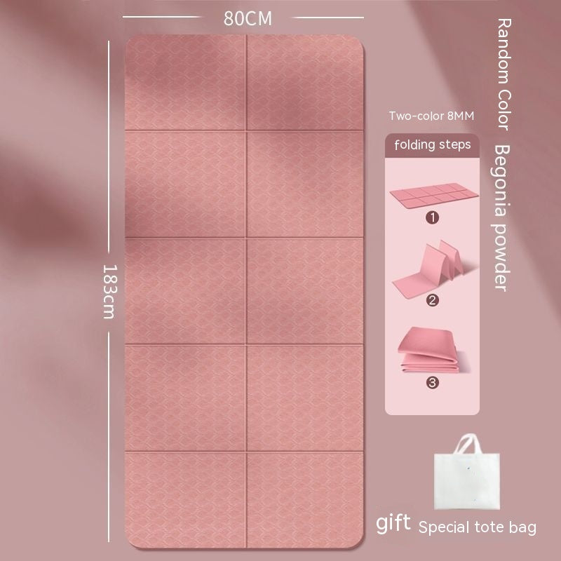 Folding Yoga Mat - Portable TPE Exercise Mat 4mm-8mm