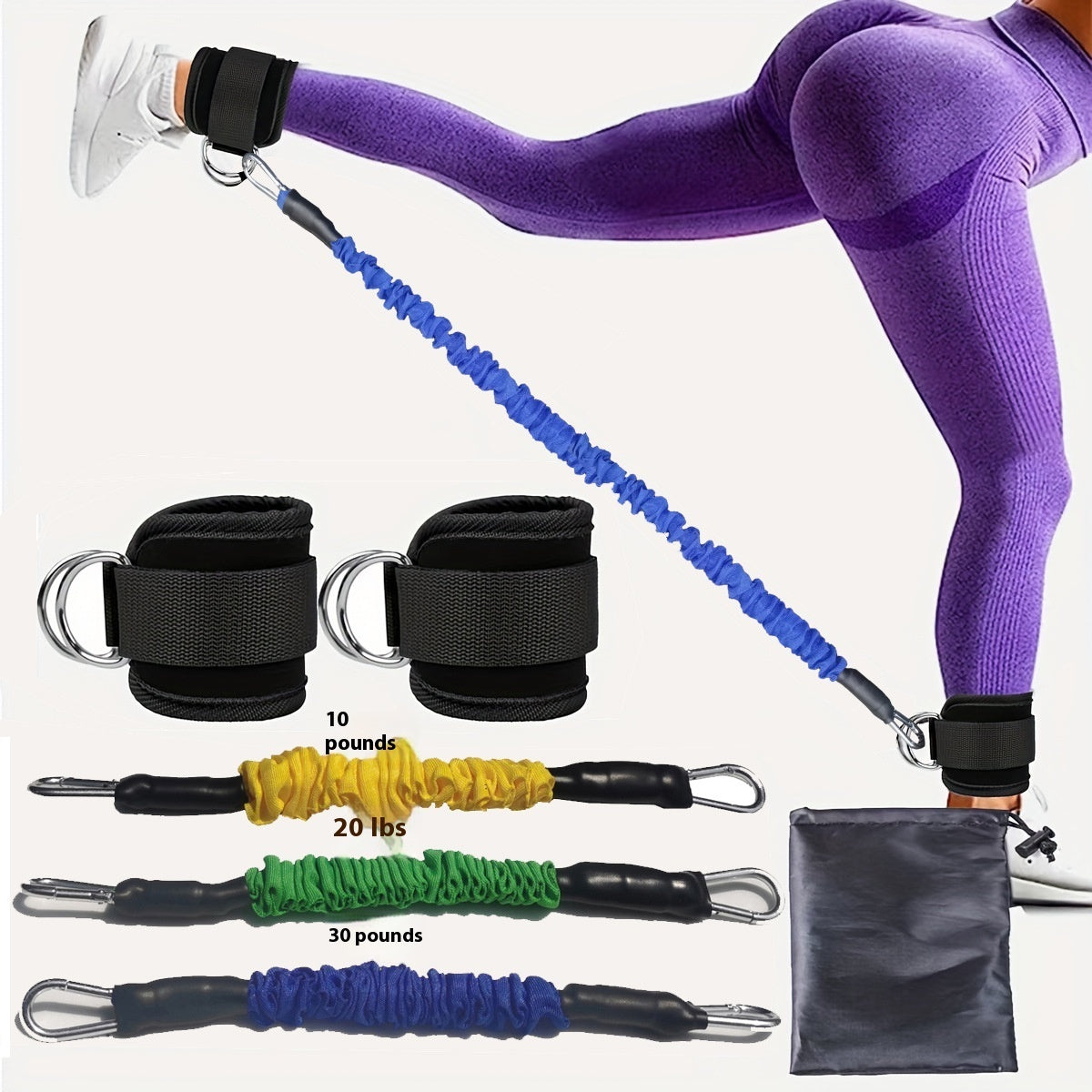 Ankle Resistance Bands - Hip & Leg Strength Training Straps