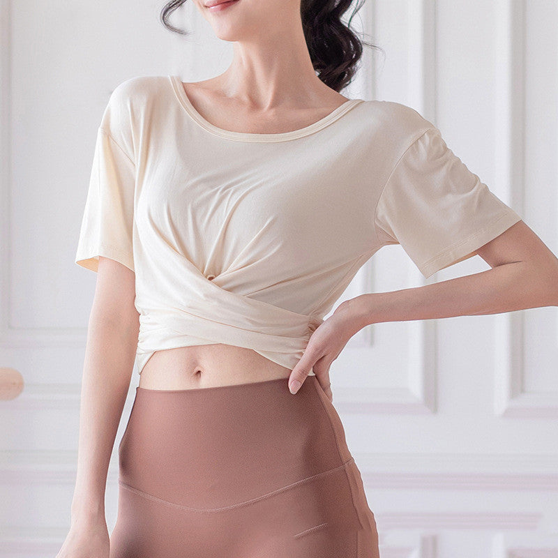 Women's Yoga Top - Comfortable Round Neck Fitness Shirt
