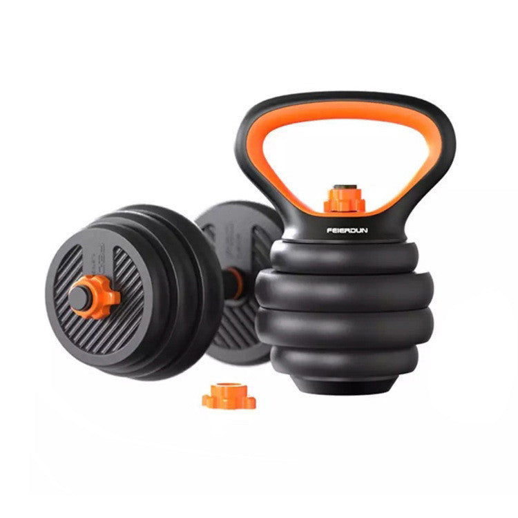 6-in-1 Adjustable Dumbbell Barbell Kettlebell Set - Home Gym