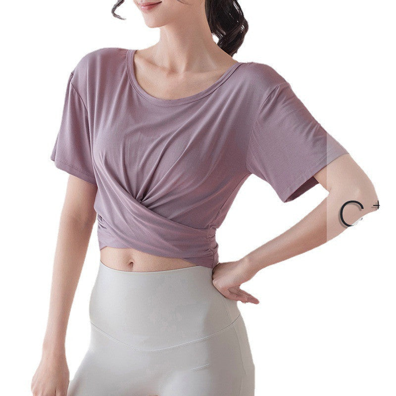 Women's Yoga Top - Comfortable Round Neck Fitness Shirt