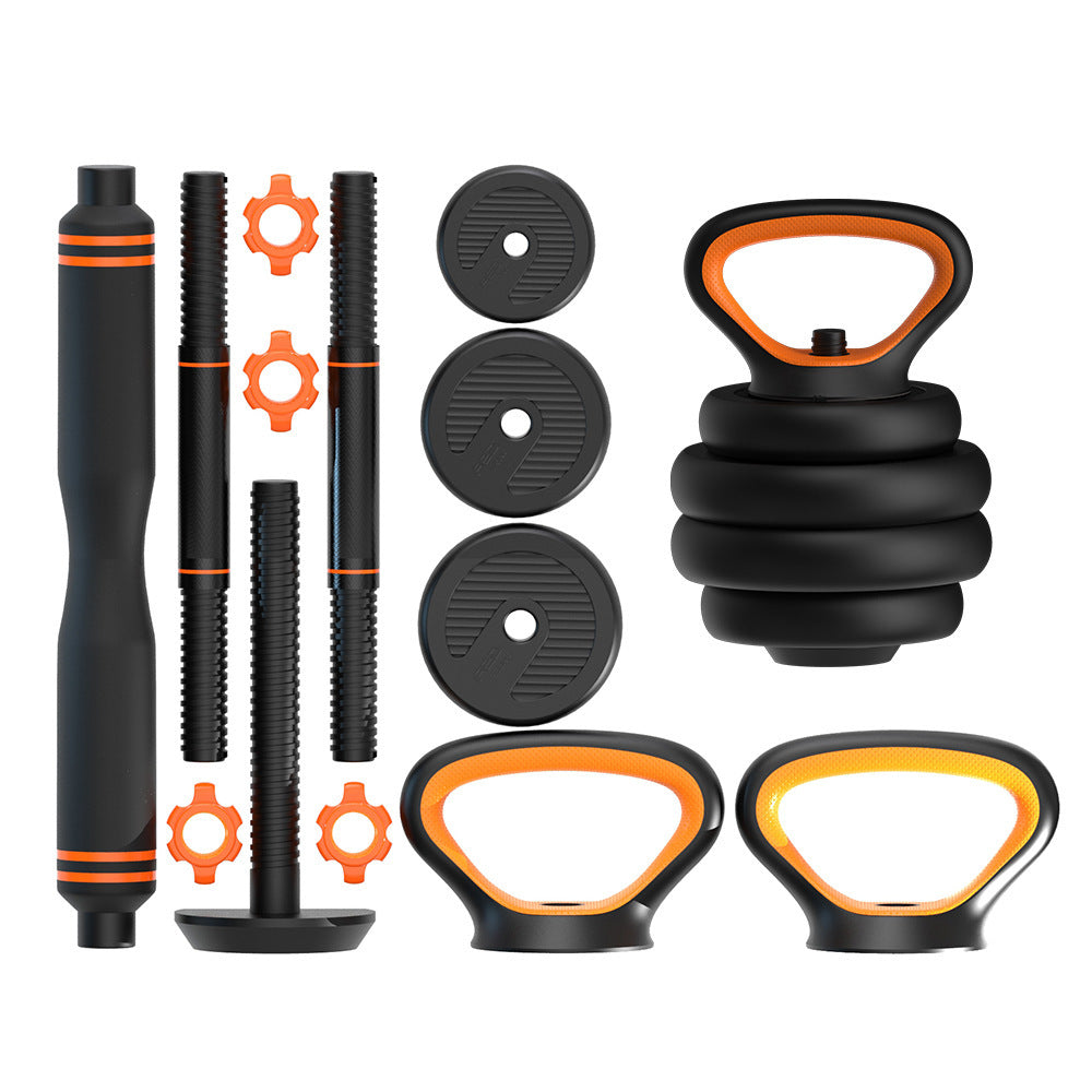6-in-1 Adjustable Dumbbell Barbell Kettlebell Set - Home Gym