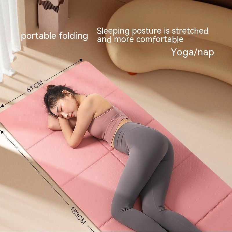 Folding Yoga Mat - Portable TPE Exercise Mat 4mm-8mm